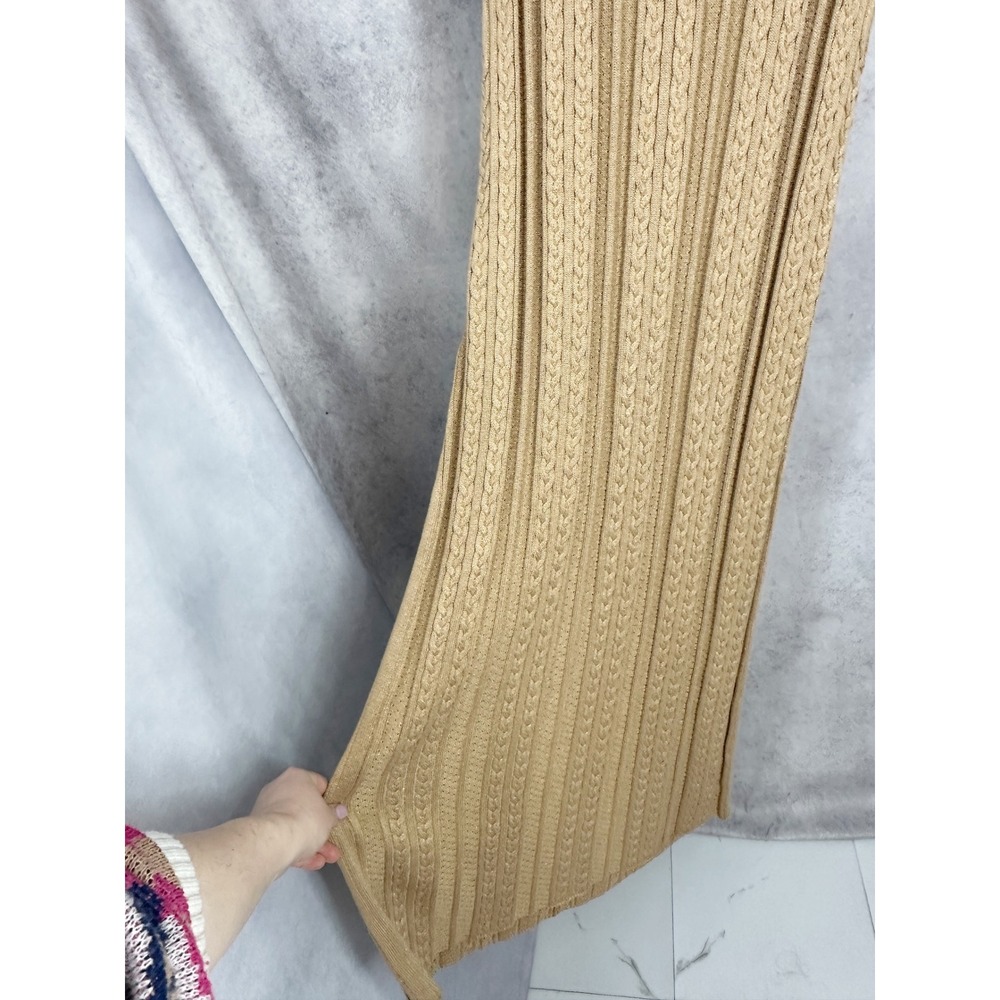 NWOT Show Me Your Mumu Valletta Gold‎ Metallic Cable Knit Maxi Dress Size Large - Picture 4 of 10